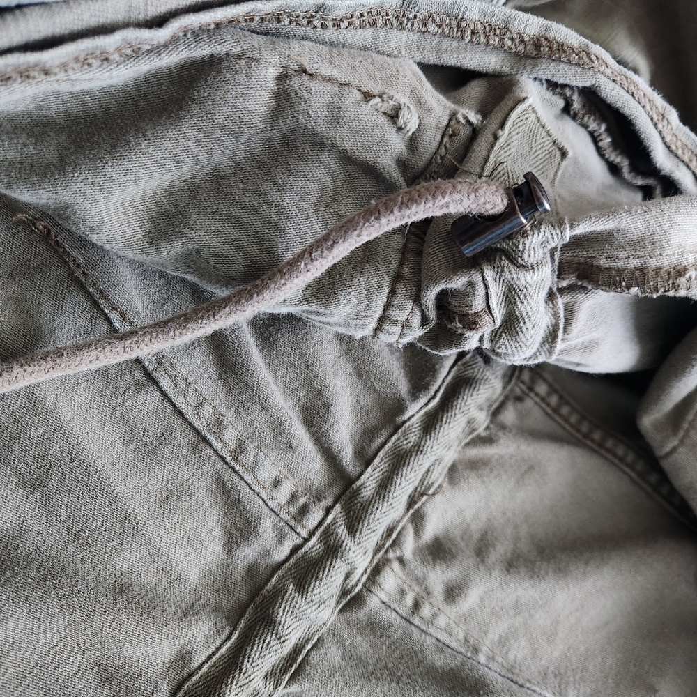 Free People Not Your Brothers Surplus Jacket Pockets Drawstring Waist Olive Sz M - Picture 8 of 12